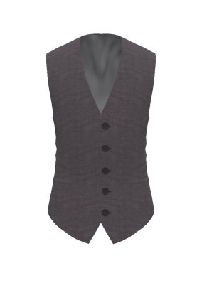 Mahogany-Gray Heathered Twill Five-Button Wedding Vest - 1