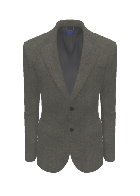 Charcoal Gray Felt Wool Two-Button Blazer