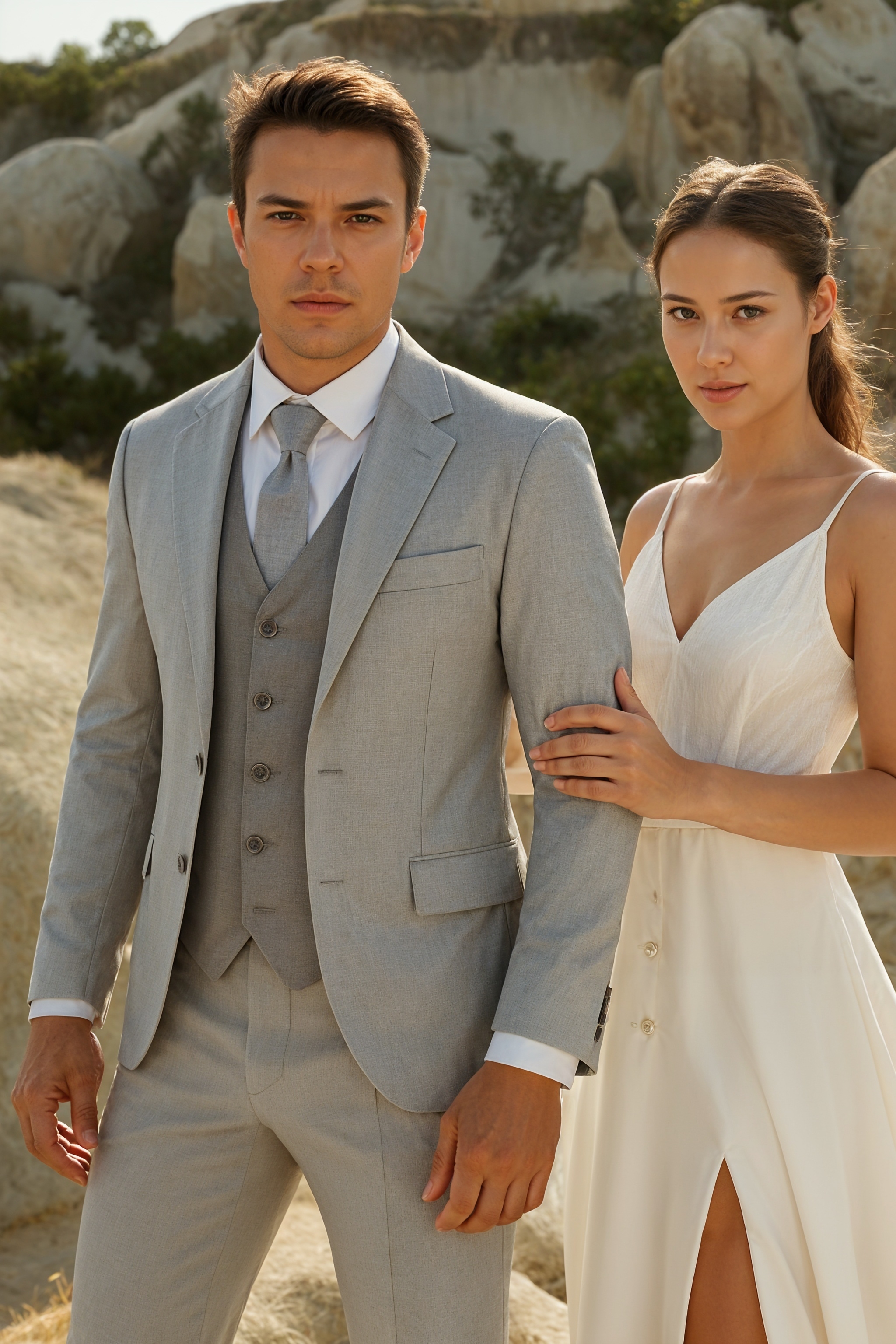 Silver groom outfit idea