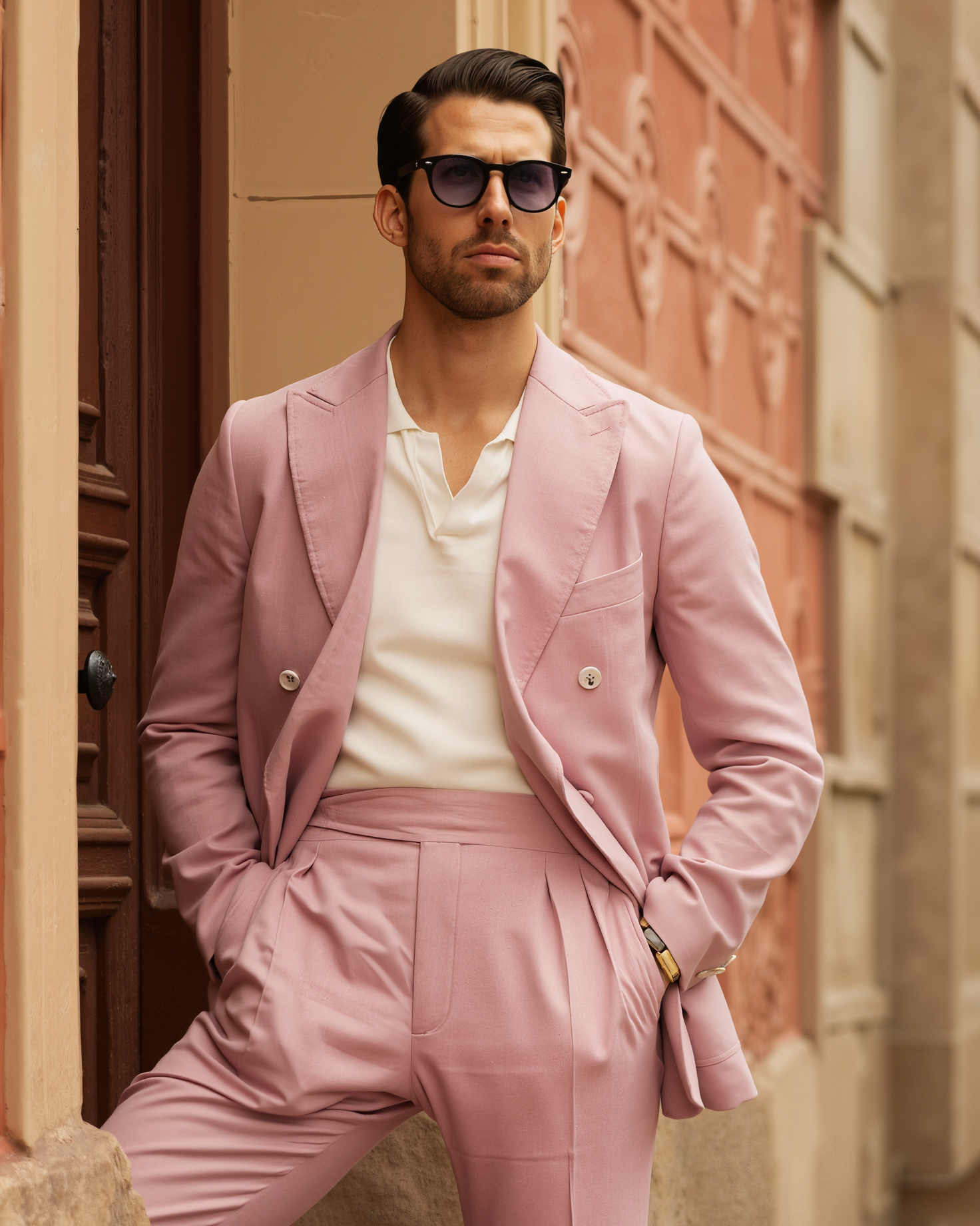 Rose Linen Outfit Idea